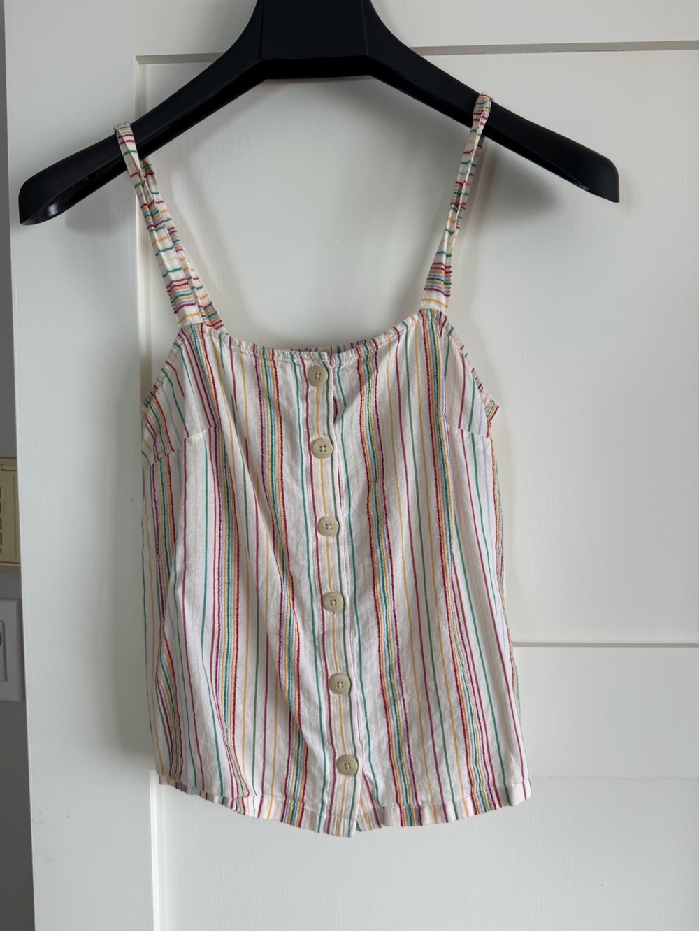 Madewell striped tank button front